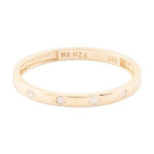 WHITE LOTUS Gold/Diamond 14kt Gold Diamond Sprinkle Band Ring